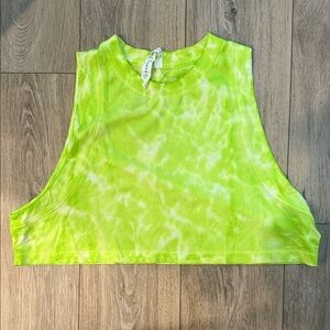 Lululemon Athletica Lime Tie-Dye Crop Top